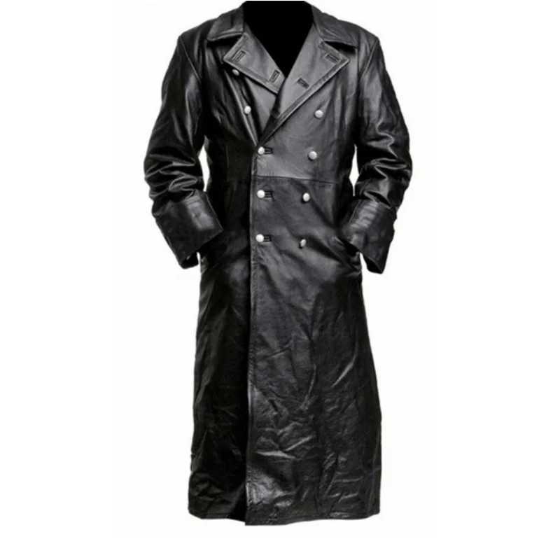 2024 Spring Mens Artificial Leather Ditch Fashion Long Sleeve Autumn Windproof Coat Ultra Thin Leather Jacket Mens Pu Jacket Coat W240918