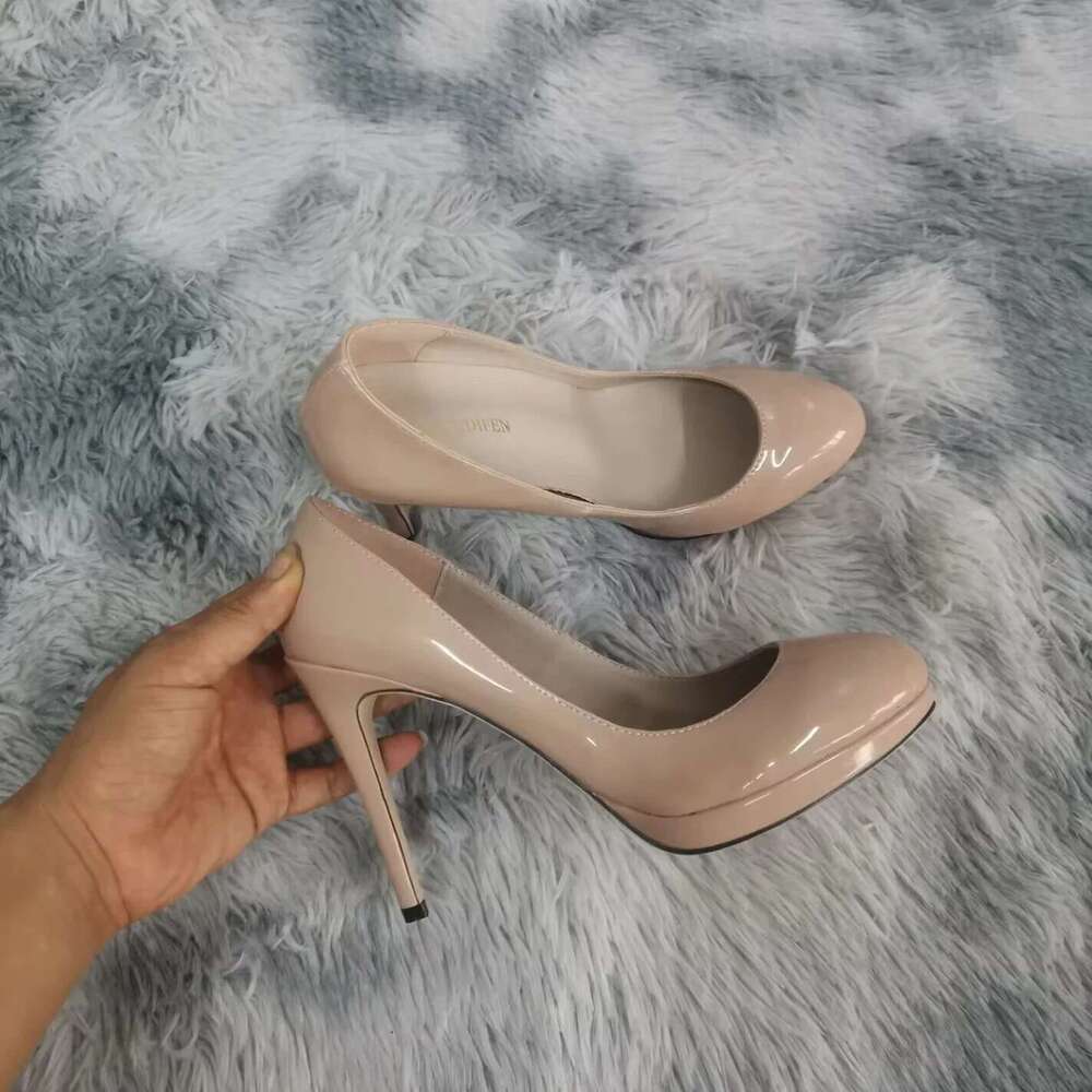 Women Stilettos Elegant Platfrom Pumps Sexy 11Cm Round Toe High Heels Shallow Lady Office Party Wedding Shoes Large Size 43