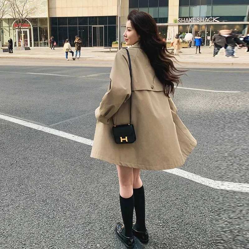 Classic Office Lady Trench Coats Formal Women Windbreake Jackets Spring Fall Outwear Gabardina Long Sleeve Chaquetas NewX240921