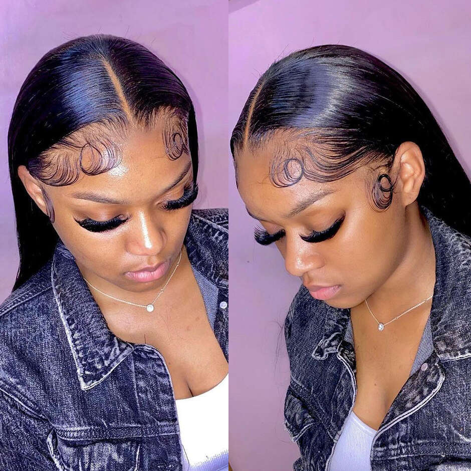 HD Frontal Wig Transparent 13x4 Lace Front PrePlucked Bone Straight Human Hair Wigs For Women