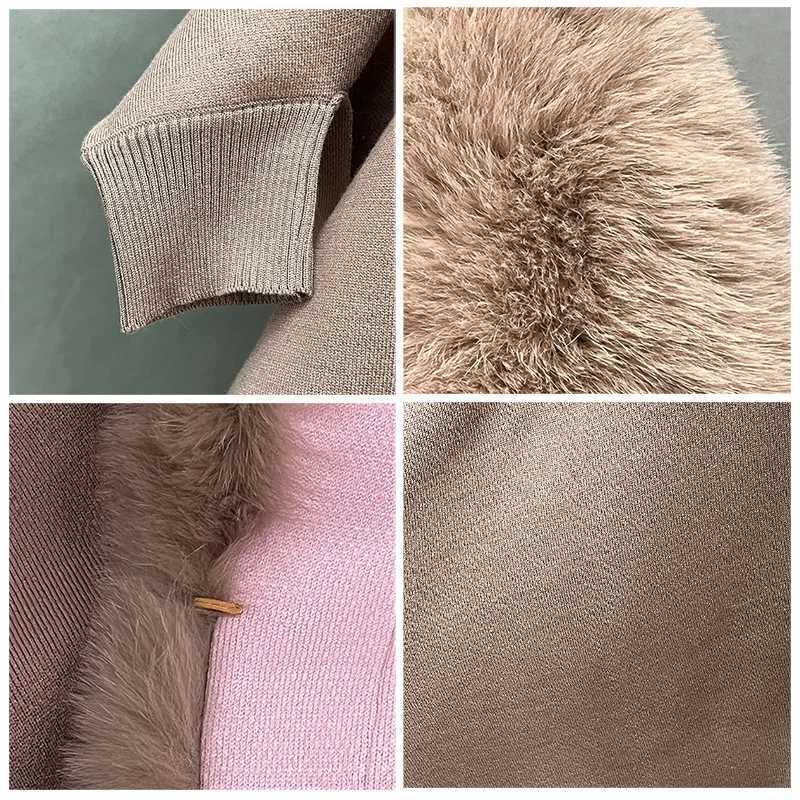 2023 New Raincoat Fashion Spring and Autumn Shawl Real Fox Fur Shawl Womens Street Clothing GX5565 W240921