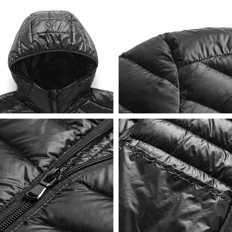 2023 New Men Winter Coat Fashion Hooded Lightweight Warm Thick Slim White Duck Packable Down Jackets