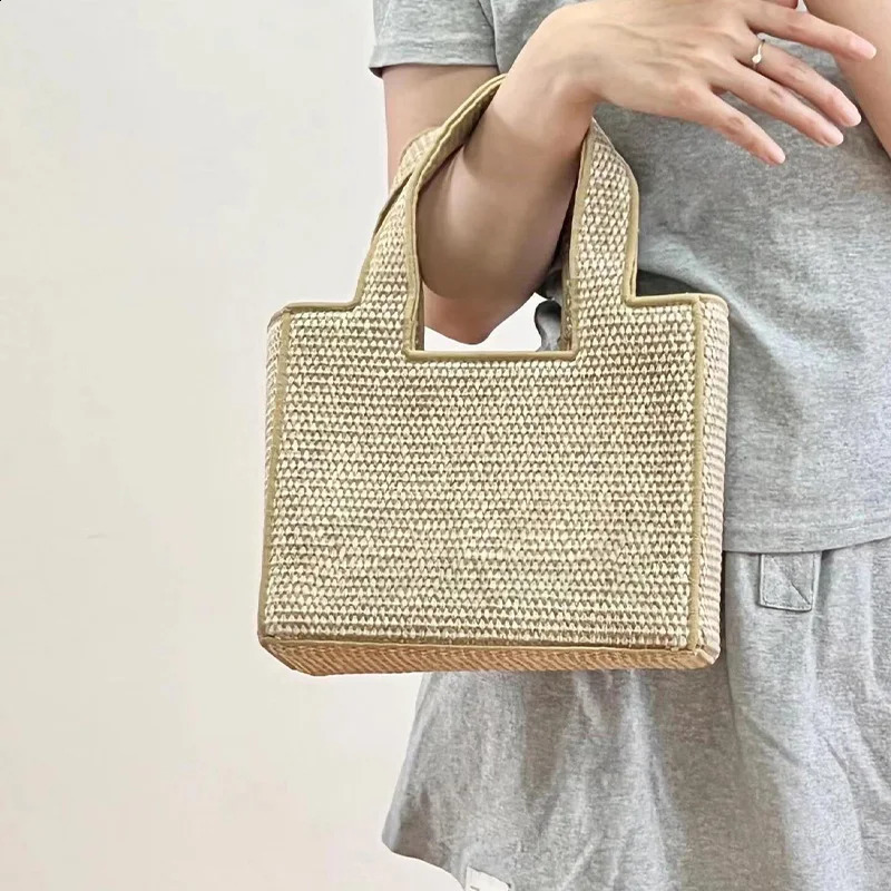 y Product AA Canvas Shoulder Bag for Women Counter Raftia Female Messenger Solid Color Womens Handbag 240919
