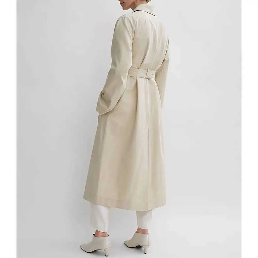 Early Fall New Lapel Single-Breasted Waist-Length Windbreaker Casual Simple Removable Belt Jacket CoatX240921