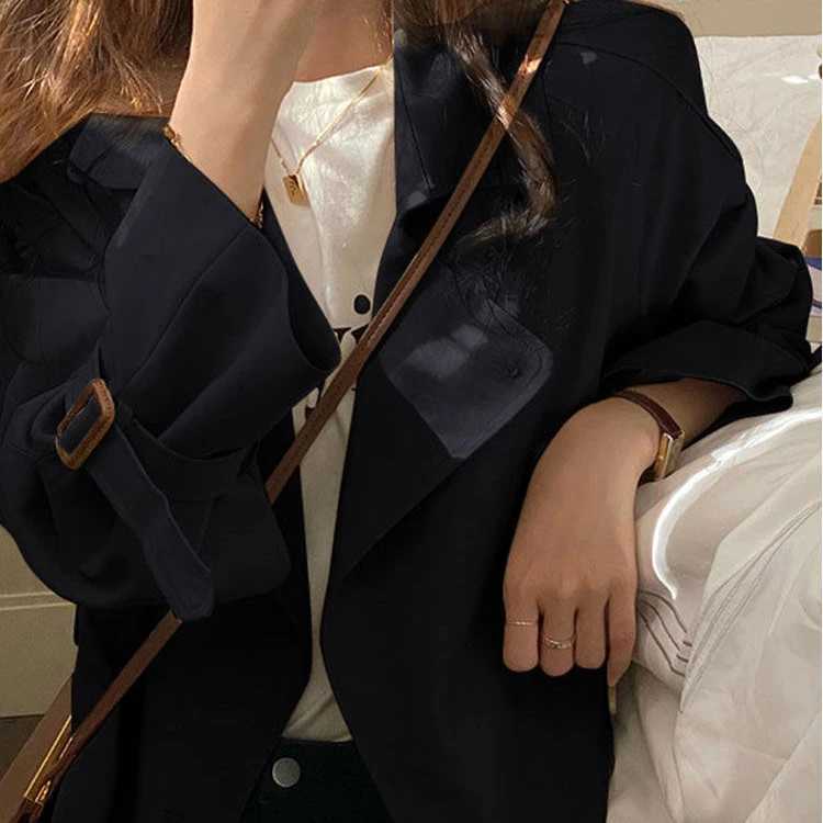 Korean Women Black Office Lady Trench Coat Khaki Loose Double Breasted Long Windbreaker Jacket Spring Autumn Fashion Casual ChicX240921