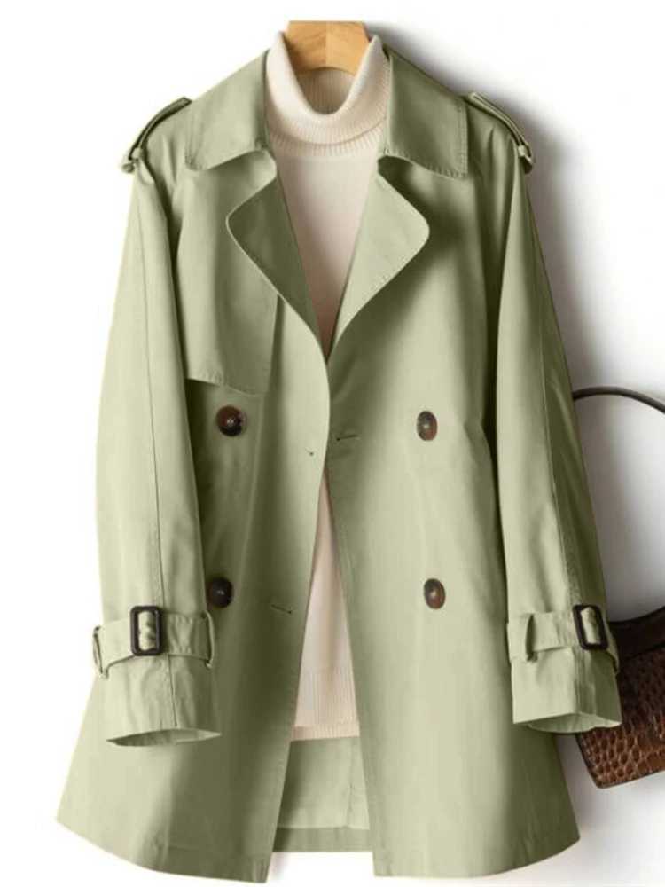 Spring Autumn Trench Coat Women 2024 New Korean Double Breasted Mid-Long Woman Trench Coat Overcoat Windbreaker Female OuterwearX240921