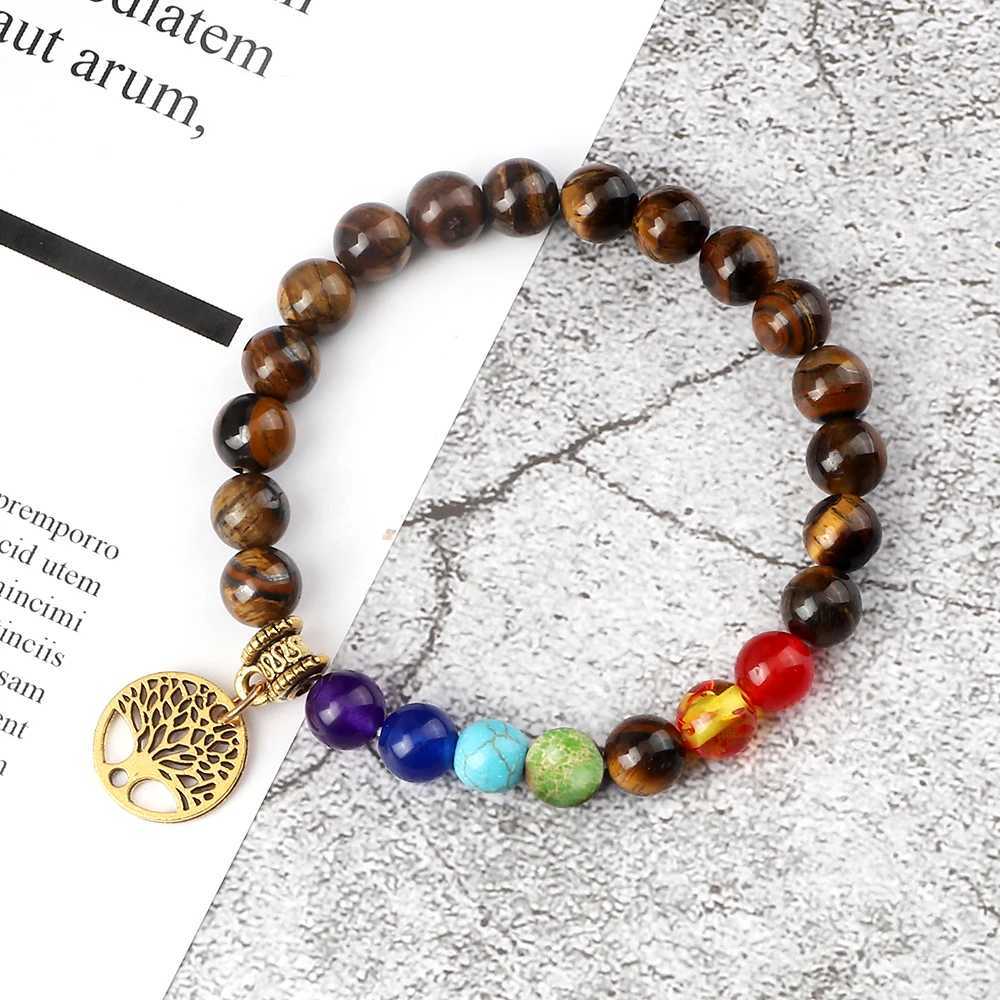 Hot 7 Chakra Life Tree Bracelets Natural Stone Reiki Healing Engry Beads Bangles Women Men Yoga Bracelet Meditation Jewelry GiftX240921