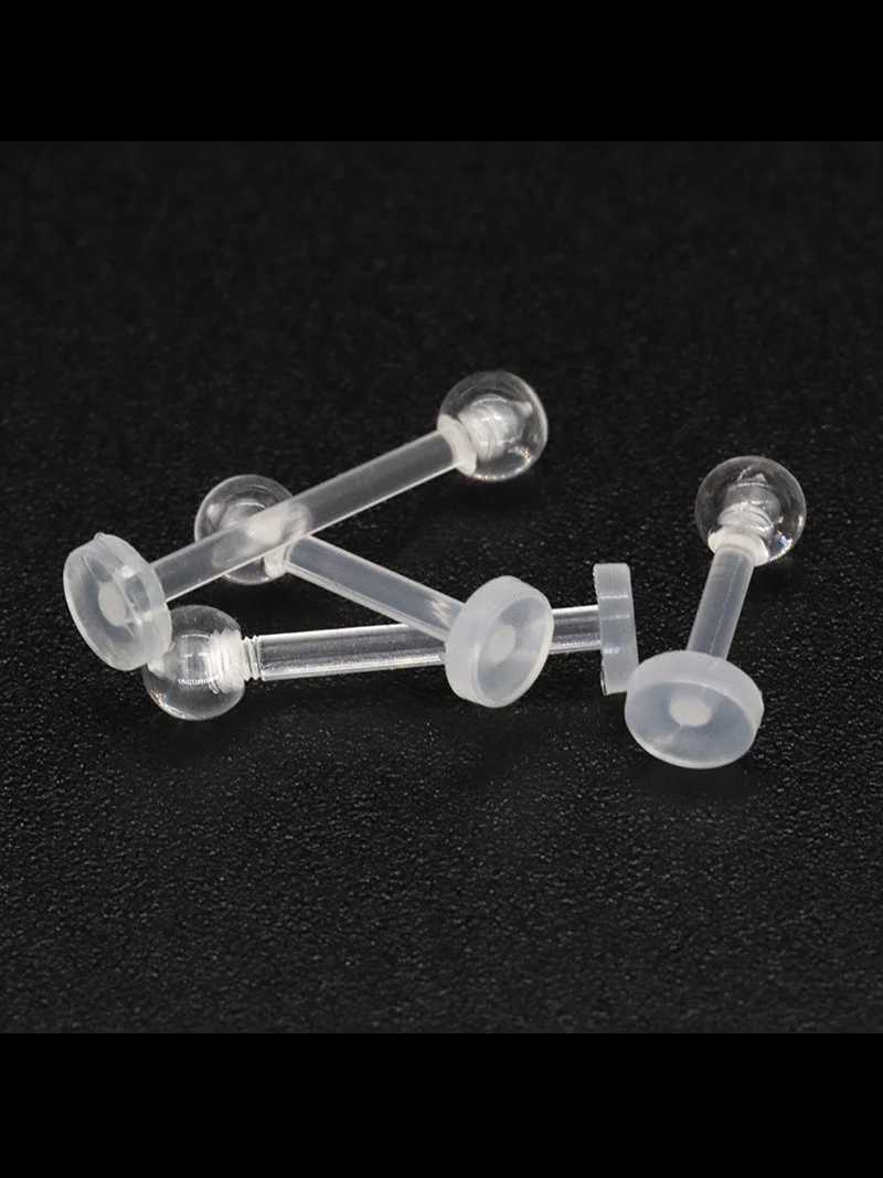 10PC/set Clear Acrylic Lip Rings Monroe Labret Studs Piercing Jewelry Gift Bioflex Ear Tragus Helix Earring Retainer 6/8/10mm Y240921