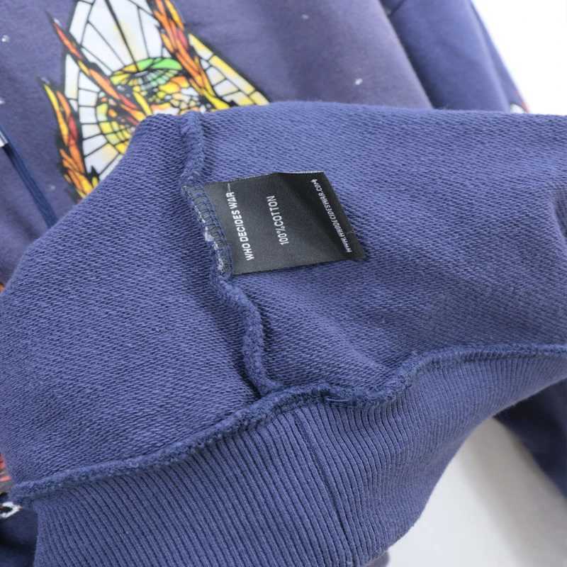 Men's Hoodies Sweatshirts High Street WDW Hoodies Autumn/Winter New Fashion Flame Creative Printing Washing Puller Who Decids War Sweatshirts J24