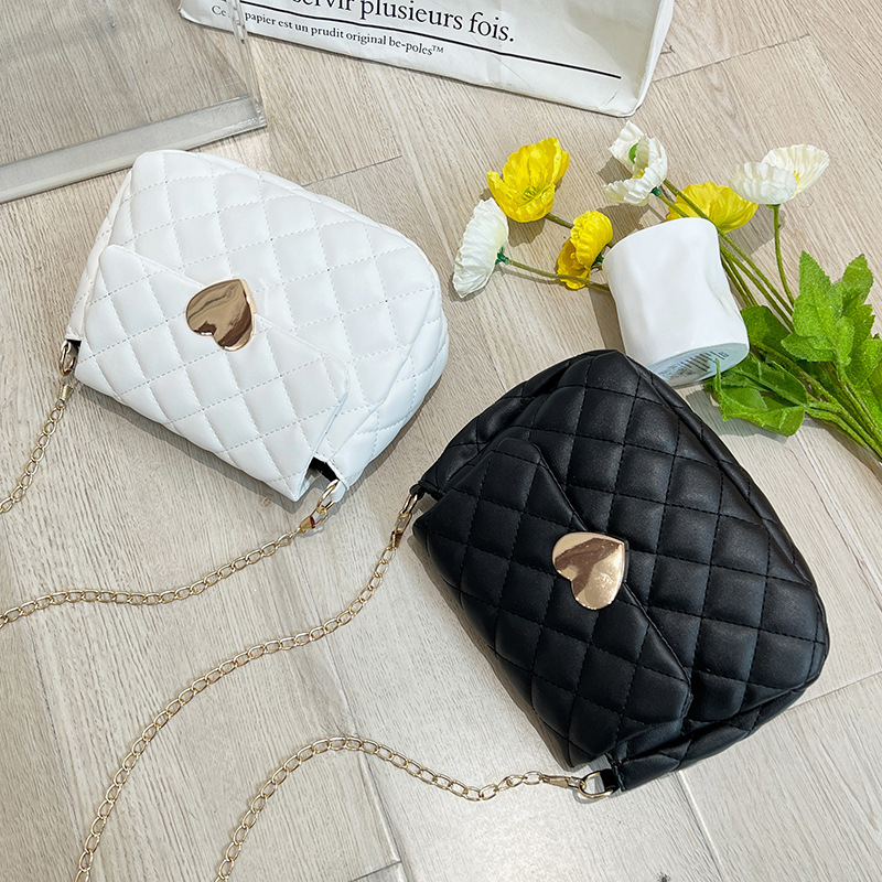 Heart embroidered purse 2024 ladies womens Crossbody bag casual versatile phone bag diamond grid shoulder bags for women men CSD2409212