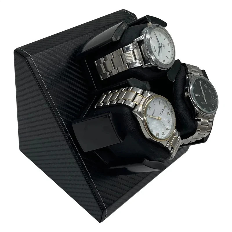 Watch Winder for Automatic Watches Automatic Winder for 3 Watches2 Rotation ModesPU Clock Storage Case Memory Cotton 240909
