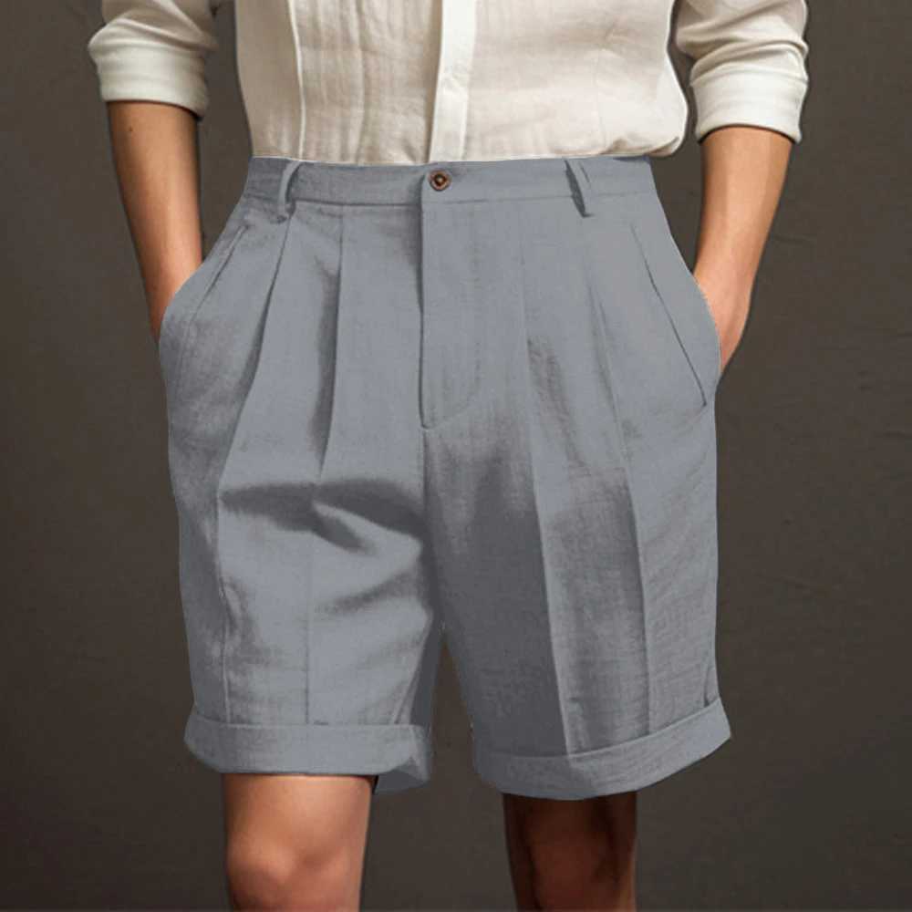 M XXL 2024 Summer Men Shorts for Classic Office Home Solid Color Casual Loose Pants High Elastic Waist Slim Fit Cargo TrousersX240921