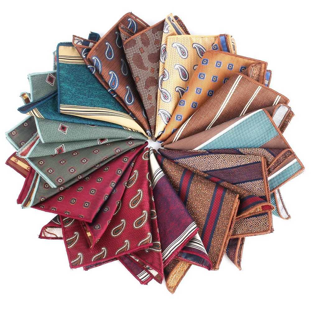 New Striped Pocket Square For Men Women Chest Towel Hanky Wedding Hankies Mens Suit Handkerchief Floral Pocket Towel For GiftsX240921