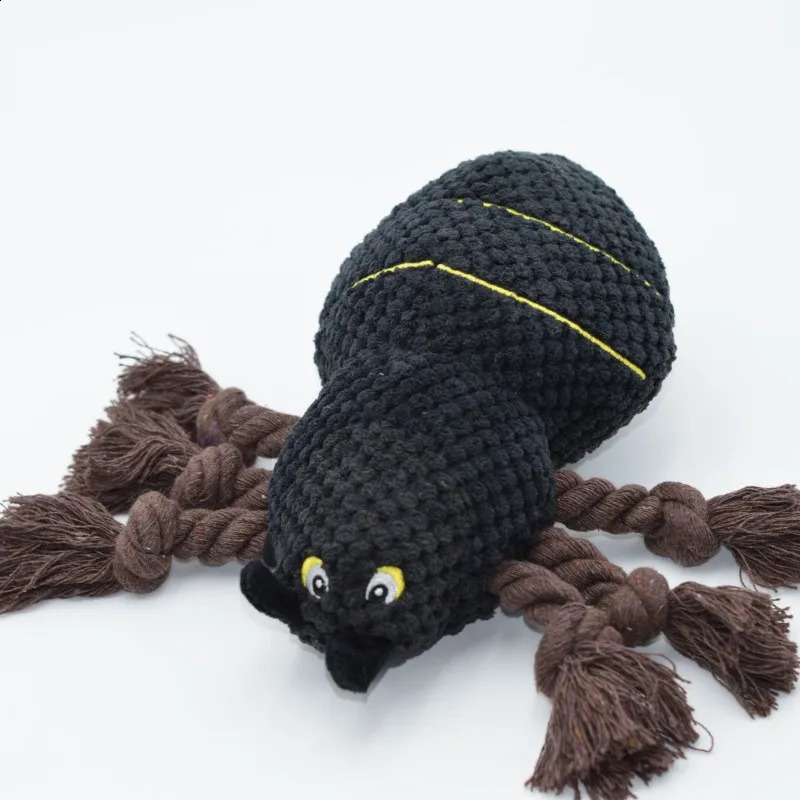 Squeaky Halloween dog toy spider cotton rope dog chew toy for aggressive chewing and teeth cleaning 240914
