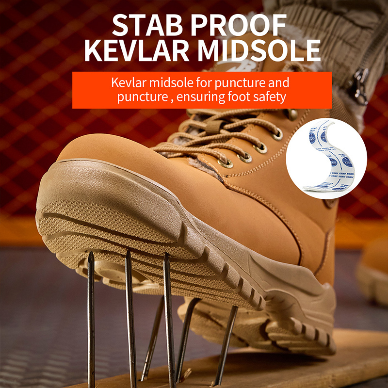 Designer shoes new waterproof and safe men's plush warm winter steel toe work shoes indestructible and puncture resistant snow boots snow boots s