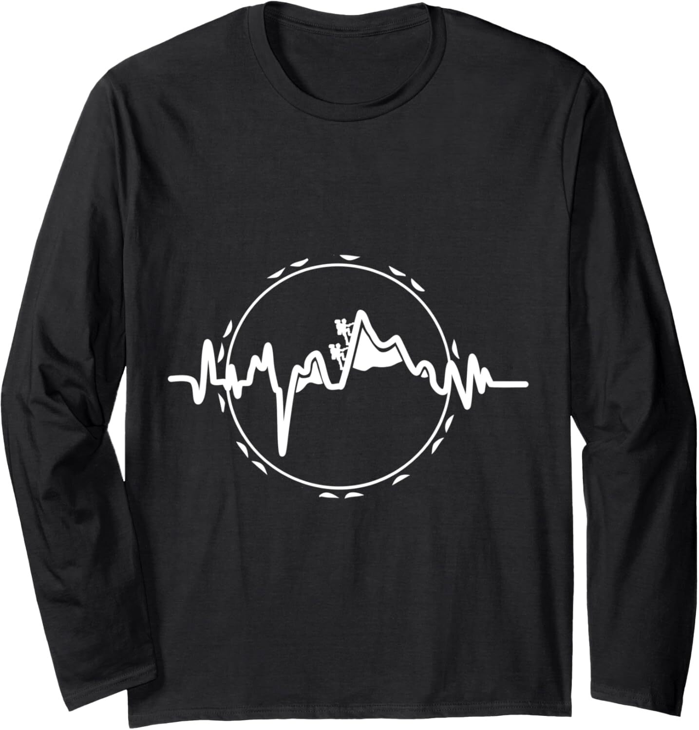 Long Sleeve Shirts for Men sweatshirt Heartbeat Hiking Mountain Cool Hiking Camping Long Sleeve Tee Streetwear Casual tops clothes