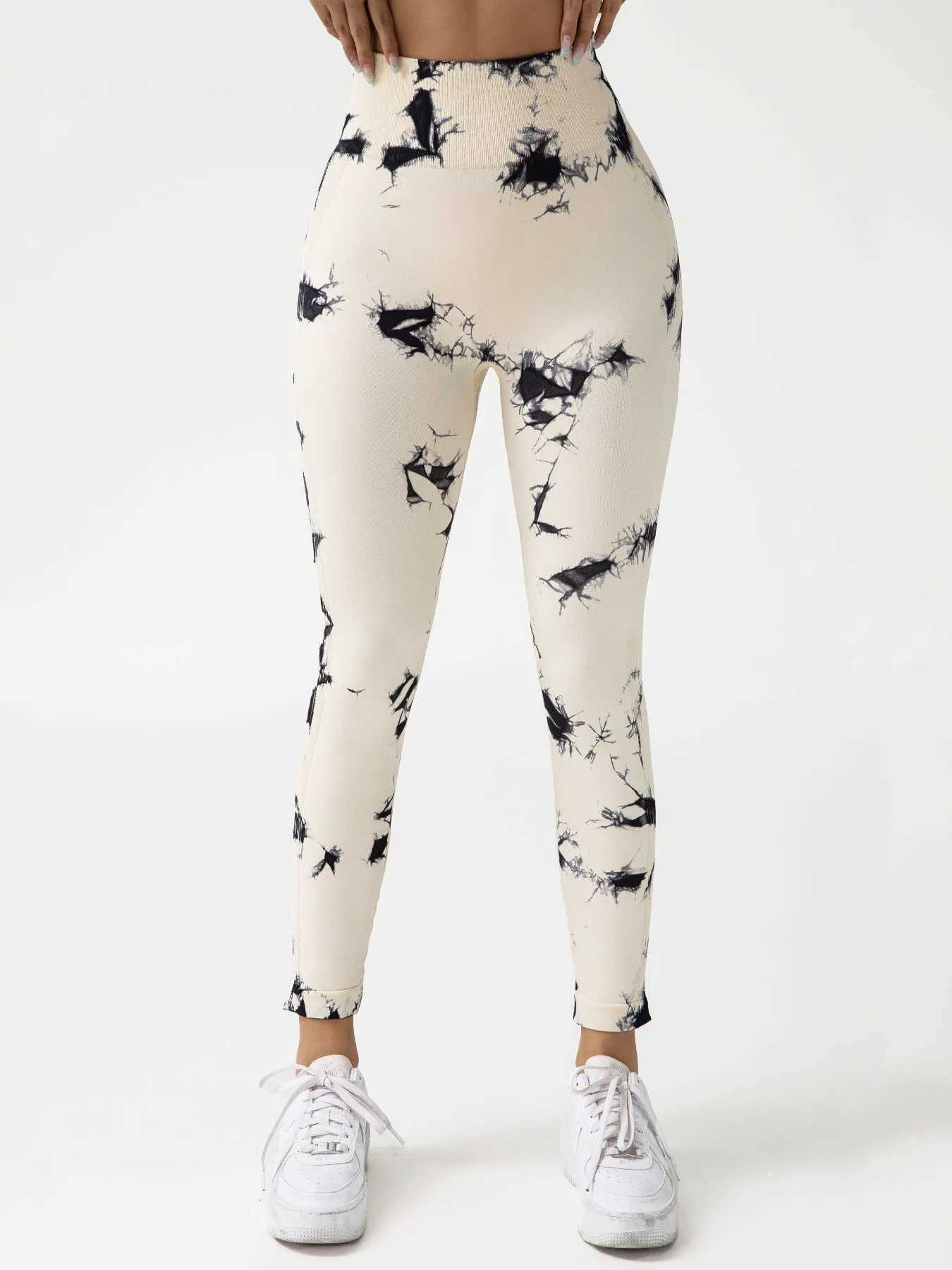 Yoga Outfit Womens tie dye seamless yoga long legs butter soft and stretch high waist push up exercise leggings womens active pants H240921