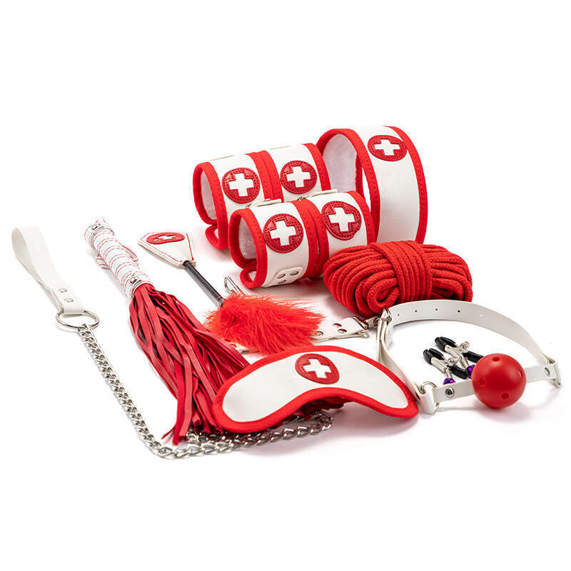 SM Sex Props Ten piece Set Nurse Role Play Binding Training Handcuffs Traction Collar Adult Supplies Delivery