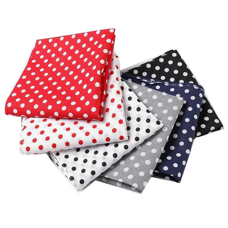 3Pcs 50x50cm 100% pure cotton retro polka dot printed headband for men and women helmsman square Bandanas tea party discount W240921