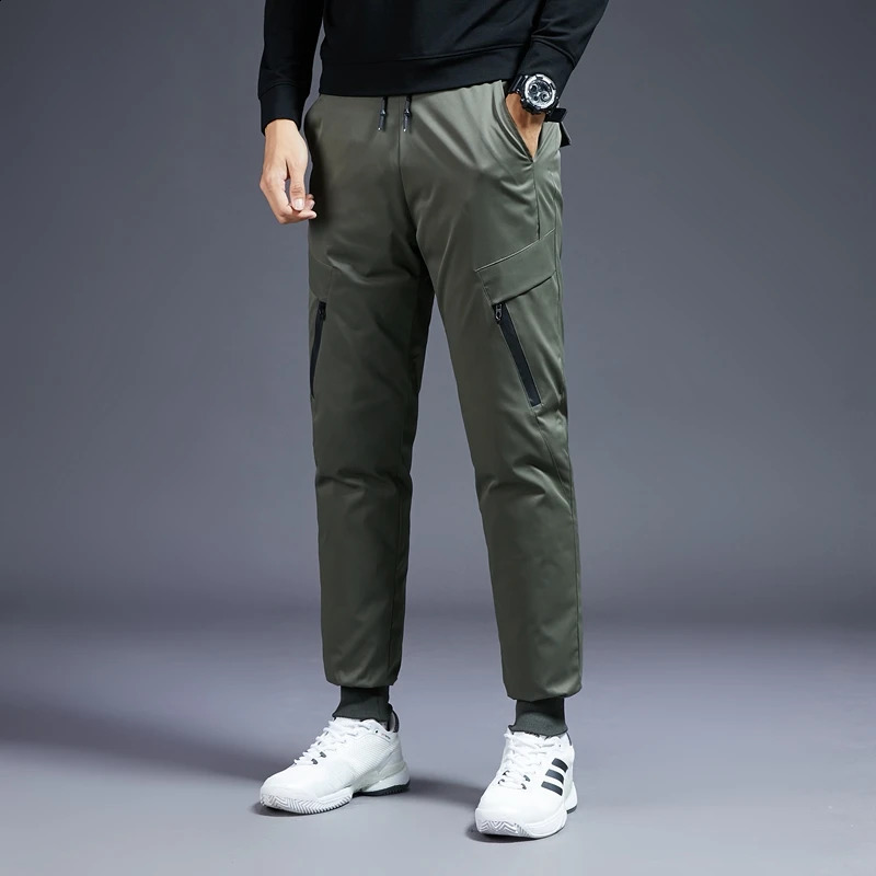 Winter 90% White Duck Down Pants for Men Quality Thick Warm Waterproof Snow Pants Man Down Padded Trousers Pencil Pants PT-487 240913
