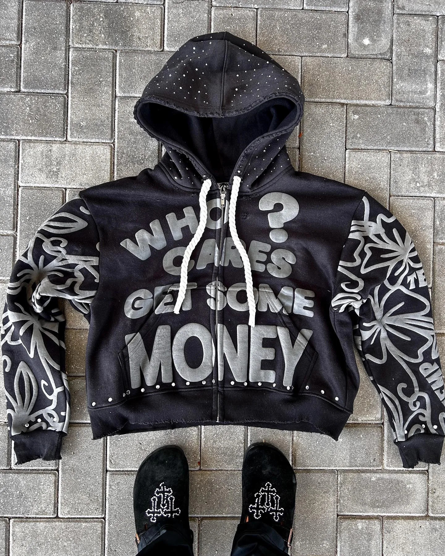 Y2K Zip Hoodie American Hip Hop Trend Fashion Alphabet n Vintage Hooded Long Sleeve Sports Hood Men Women Street Wear 240920