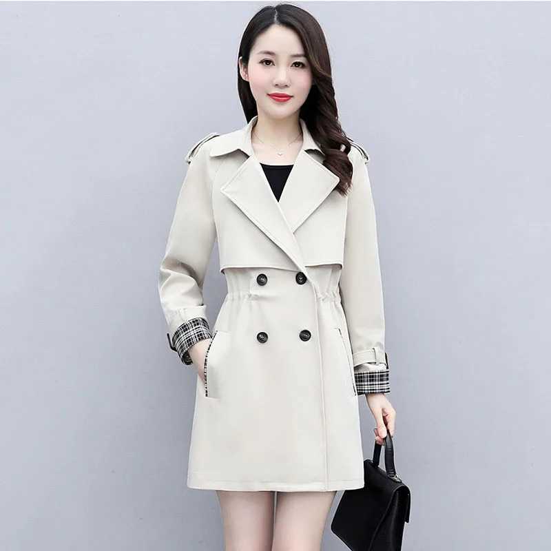 Windbreaker Women In Spring 2023 The New Korean Version Of Waist-shrinking Slim Casual Temperament And Drooping Fashion CoatX240921