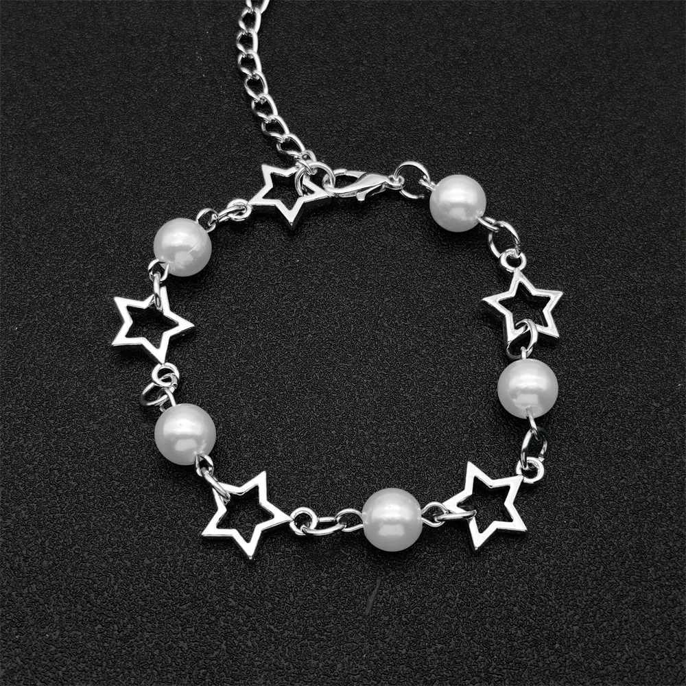 1PC Star Bracelet Y2K Artificial Acrylic Bead Alloy Girl Charm Jewelry Valentines Day GiftXJ241214