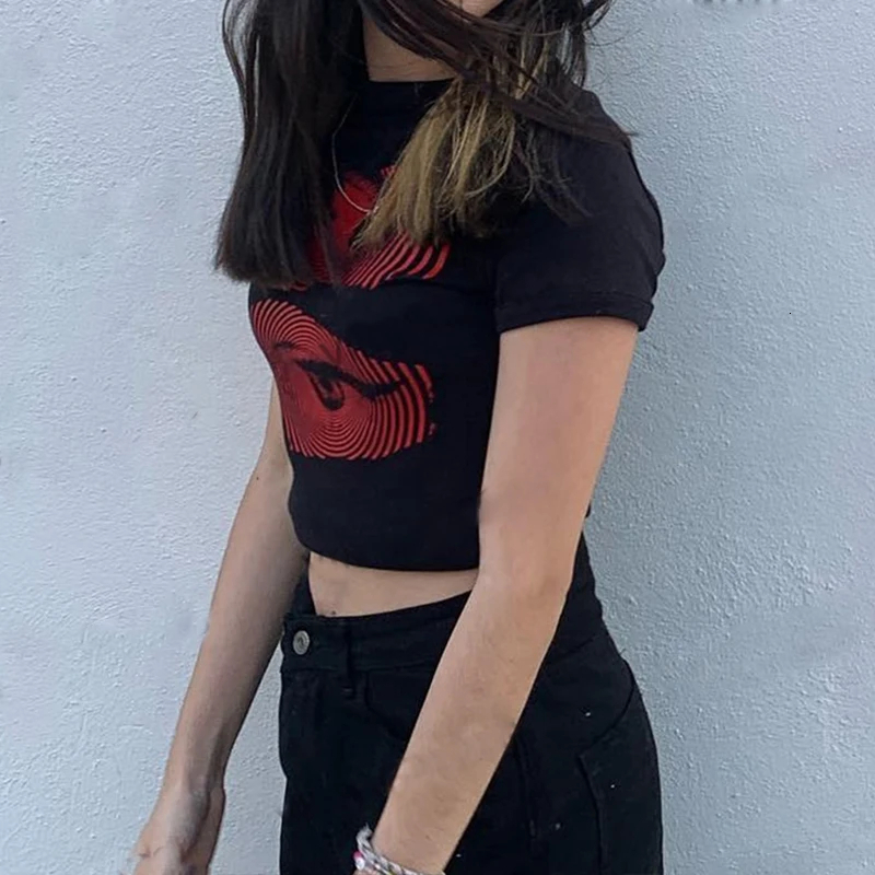2024 Designer Summer Fashion Top Short Sleeve Retro Gothic Vest Women's Plus Size T-shirt Free Shipping