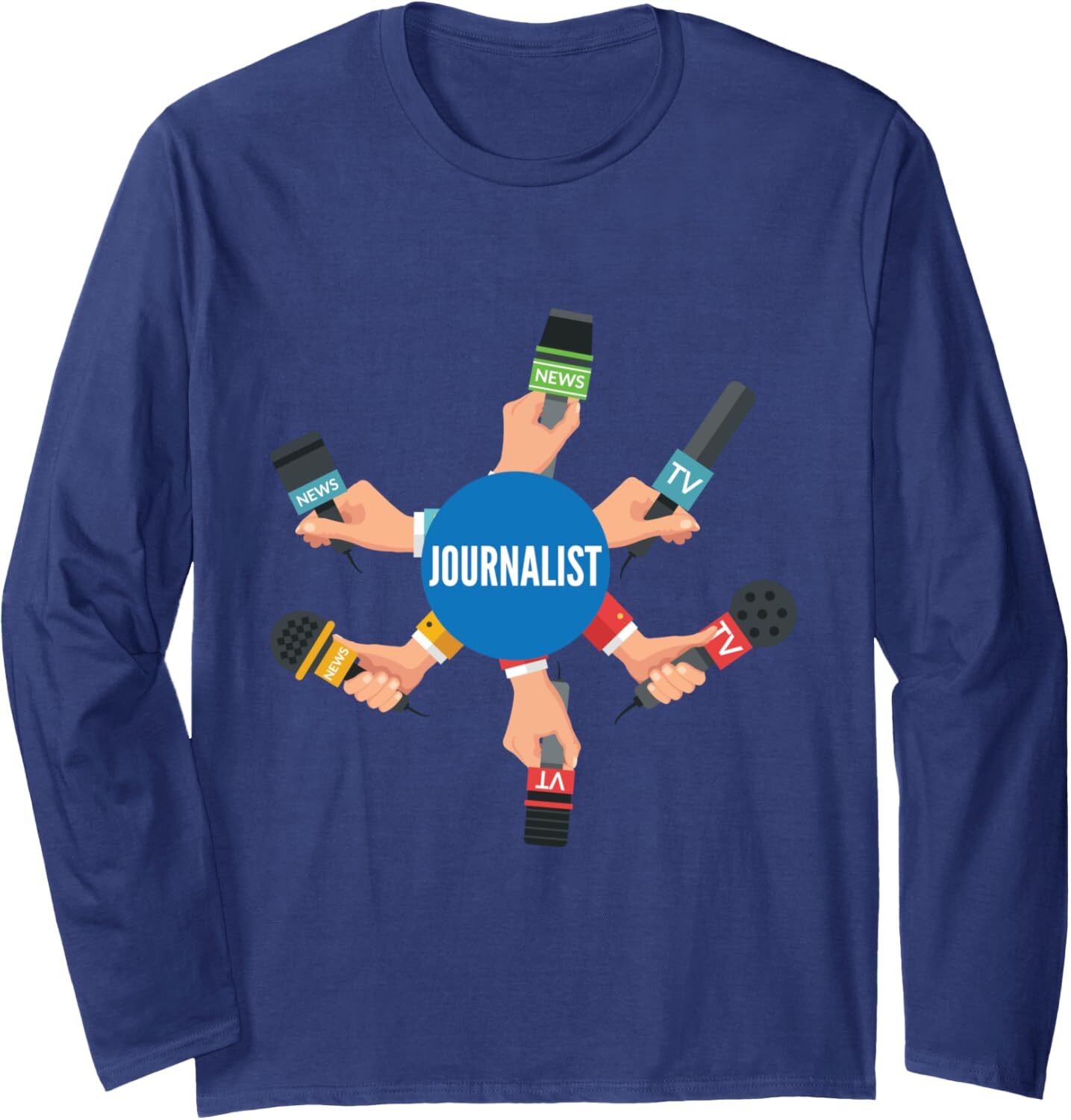 Long Sleeve Shirts for Men sweatshirt Funny News Reporter Microphone Journalist B-Day Gift Long Sleeve Tee Streetwear Casual tops clothes