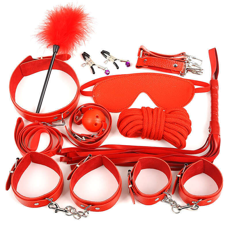 Sex toys SM props 10 piece set humiliation training whips SM handcuffs rope mouth plug alternative adult toys