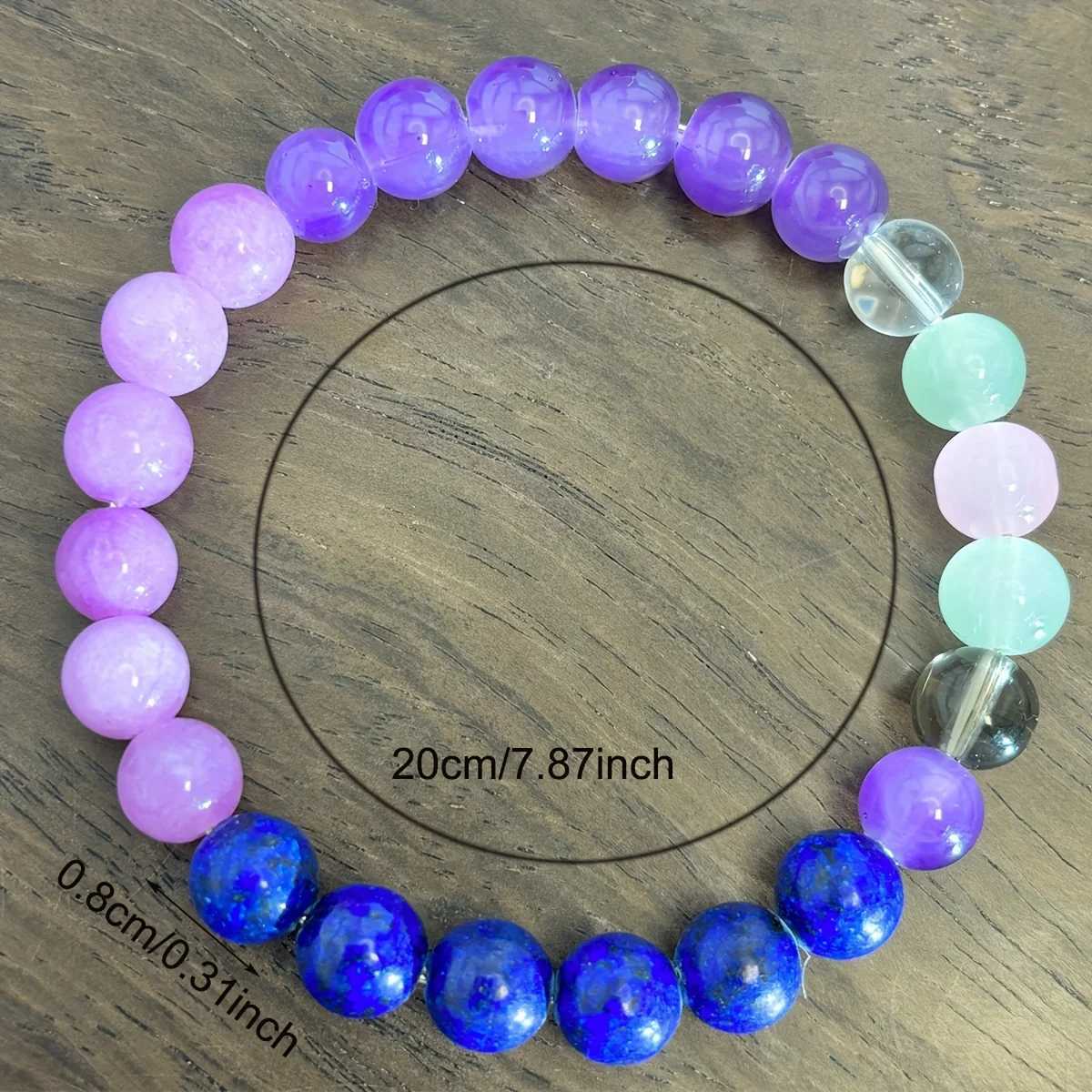 1pc/Anti-Anxiety Stress Reduction Crystal Bracelet Sodalite Fluorite Amethyst Lepidolite - 8mm Stone Jewelry GiftX240921