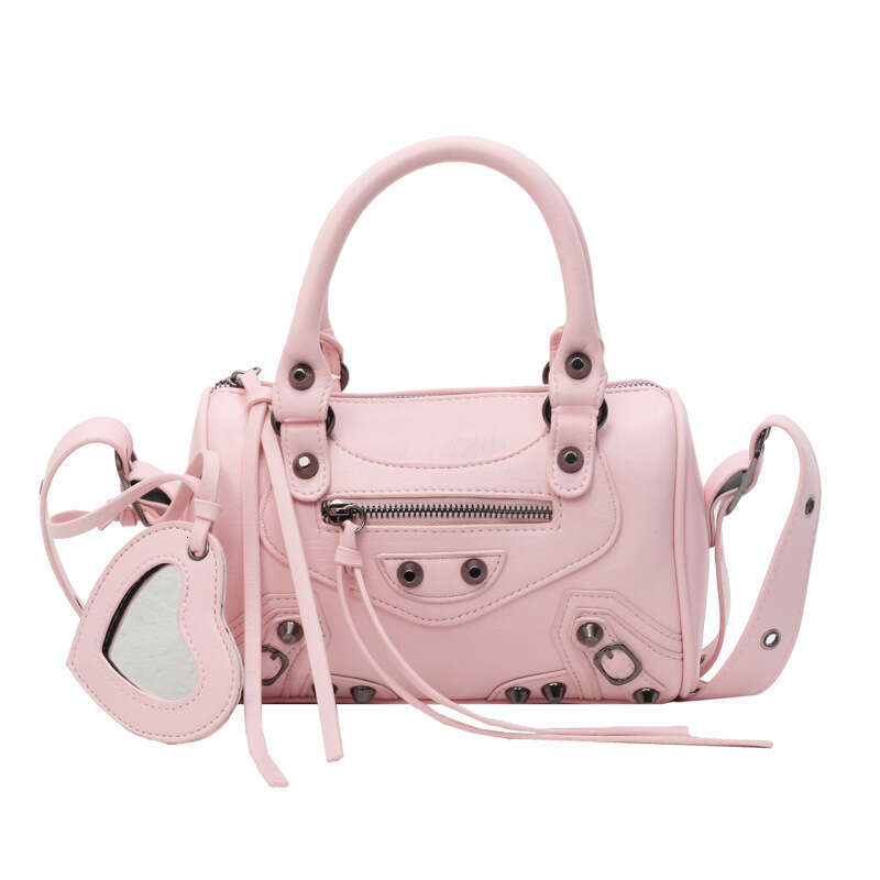 Trendy Cool Motorcycle For Women New Fashionable And Popular Handheld Pink Pillow Wide Strap Single Shoulder Crossbody Bag