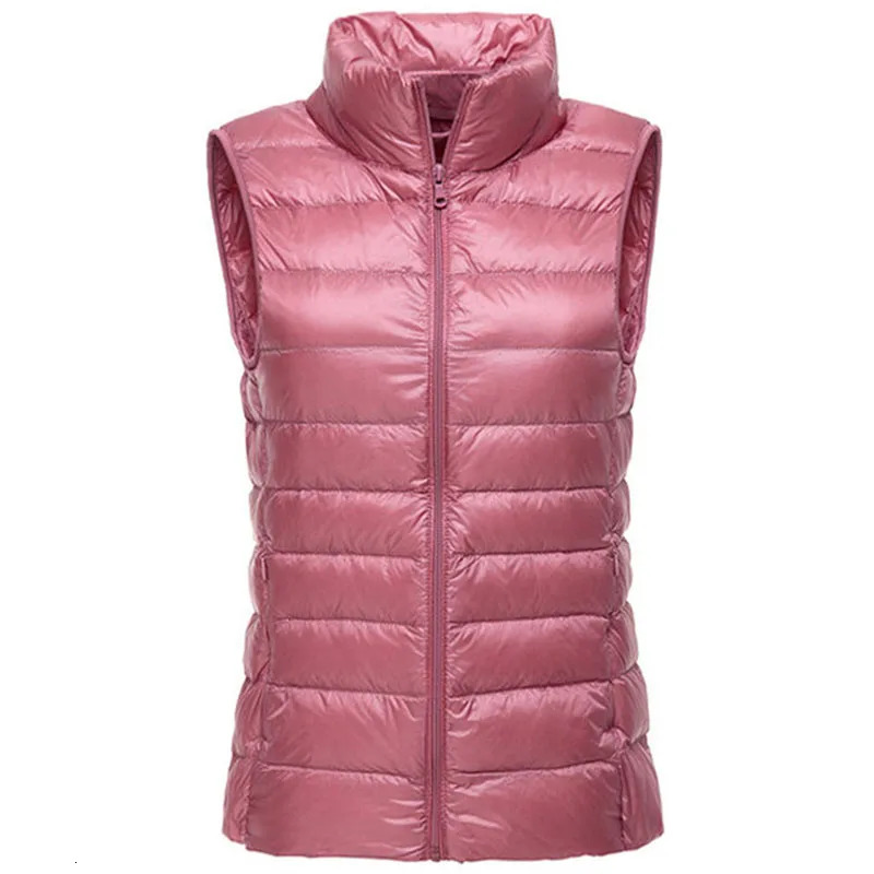 Packable Ultra-Light Sleeveless Women's Winter Jacket White Duck Feather Warm Waistcoat Down Vest Outerwear Coats For Woman