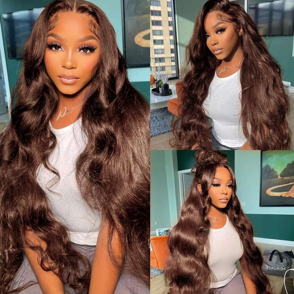 Chocolate Brown Body Wave Front Wigs For Women 13x4 13x6 Hd Lace Frontal Brazilian Glueless Human Hair Wig