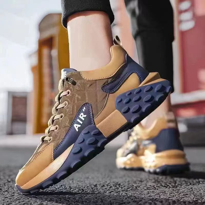 Sneakers Men Waterproof Thick Soles Leather Walking Sneaker New Sports Running Shoes