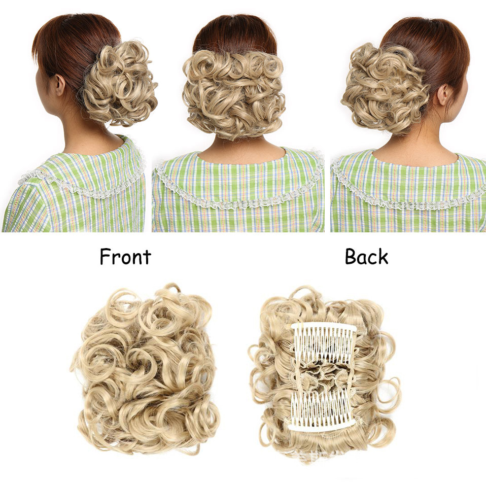 Hair Extensions Chignons Curly Synthetic Hair Ponytails Plug-in Contract 613# 1# 4# 8# Color #22H613