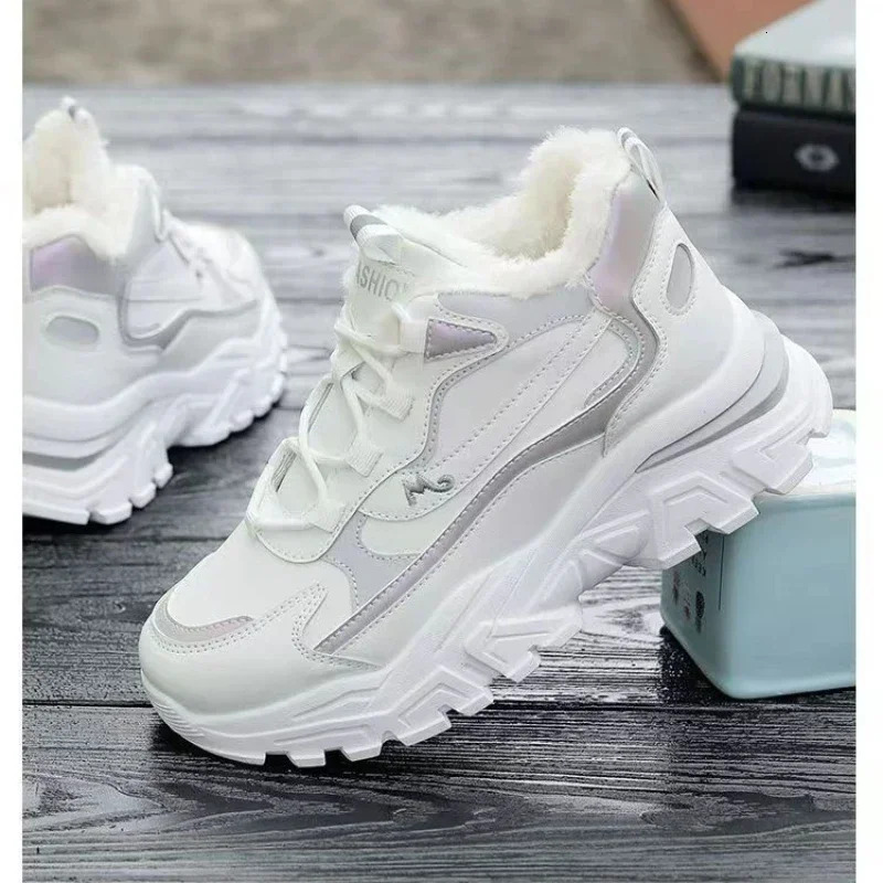 Winter New Platform Cotton Women's Lace-up Casual Sports and Ankle Running Shoes Warm Snow boots loafers womens slides designer women
