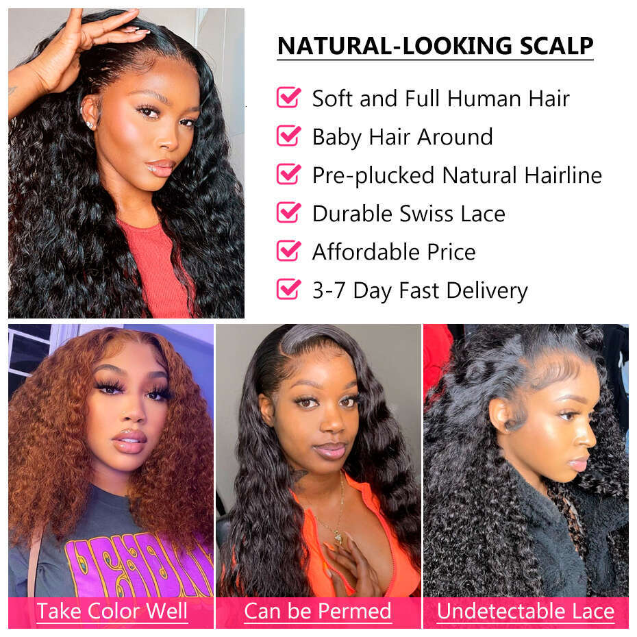 30 Inch Human Hair 13x4 Kinky Frontal 4x4 Curly Hd Lace Closure Wigs 180 Density Wig For Women Sale