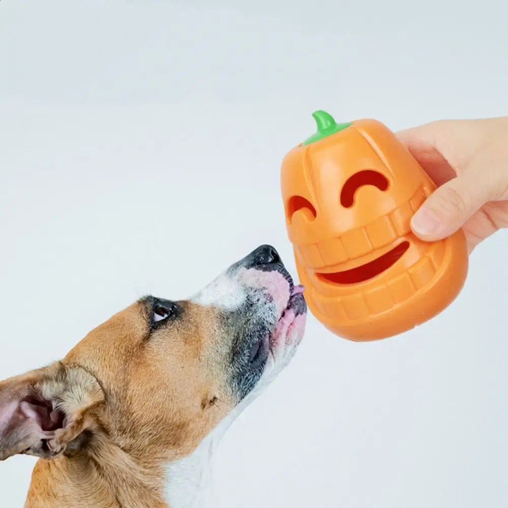 Bird Resist Pumpkin Leakage Food Toy Anti suffocation TPR Dog Chewing Toy Soft Halloween Dog Bite Toy Relieves Boredom 240914