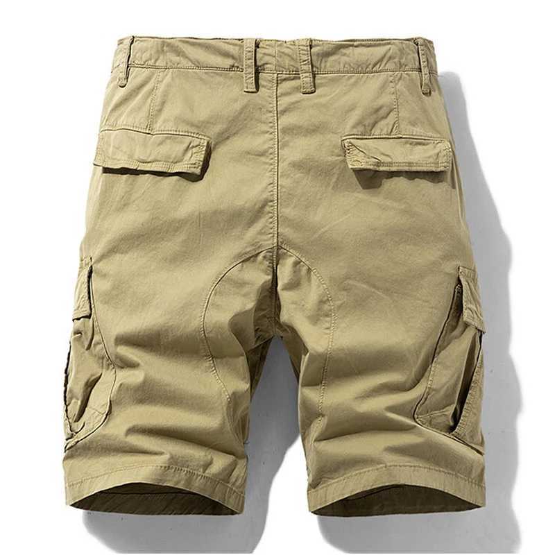 Summer New Mens Cotton Cargo Shorts Men Fashion Casual Multi Pockets Tactical Shorts Outdoor Joggers Bermuda Solid Shorts MaleX240921