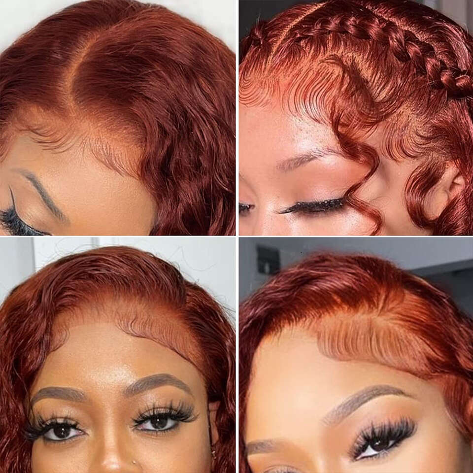 Reddish Brown 13x4 Front 100% Remy Glueless Wigs Human Hair For Women32 Kinky Curly 13x6 hd Lace Frontal Wig