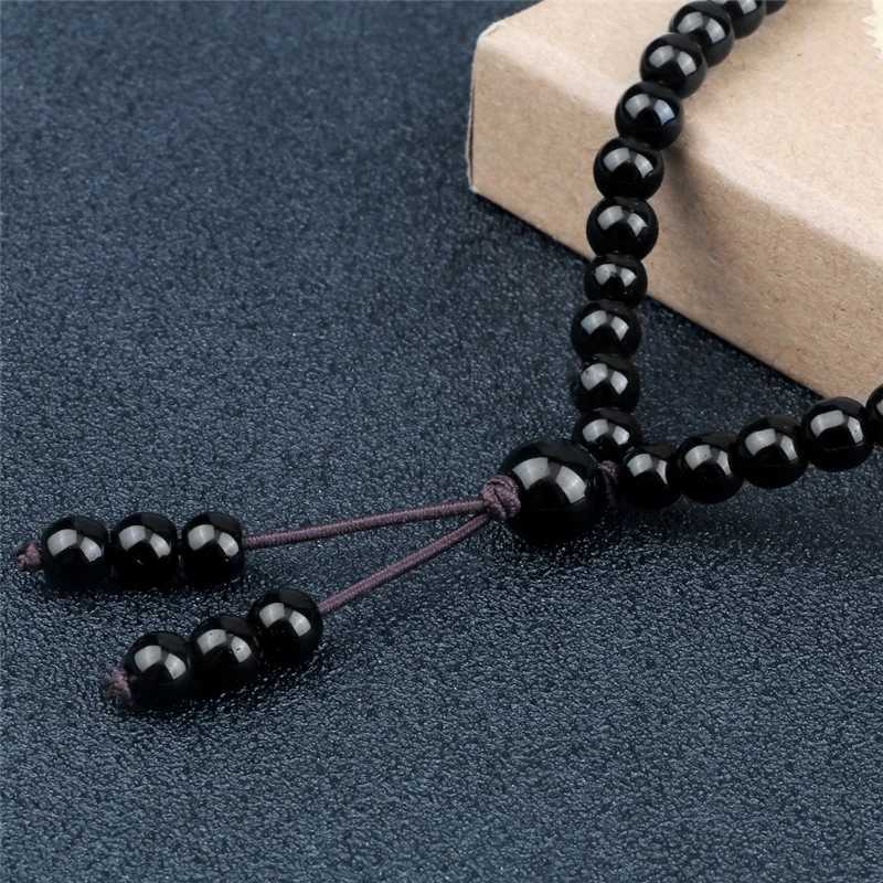 6mm Matte Black Lava Stone Bracelet Necklace 108 Beads Mala Wrap Bracelets Men Charm Fashion Yoga Bangle Rosary Buddhist JewelryX240921