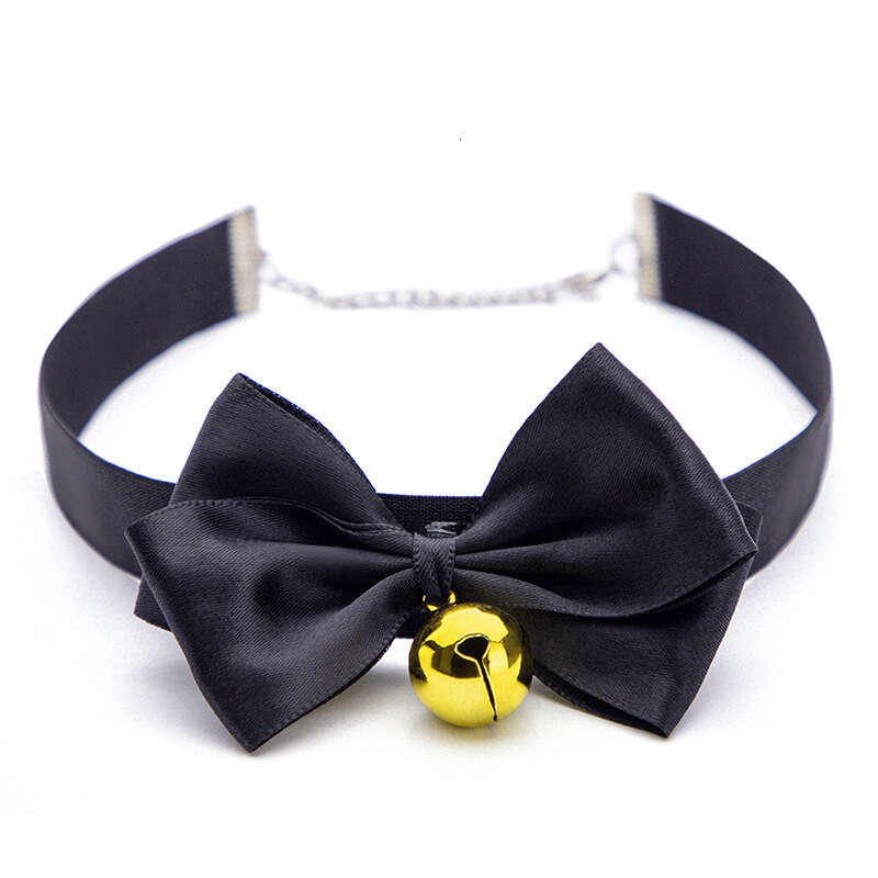 SM Sex Prop Polyester Braided Belt Black Bow Bell Collar Alternative SM Adult Products Hair Replacement