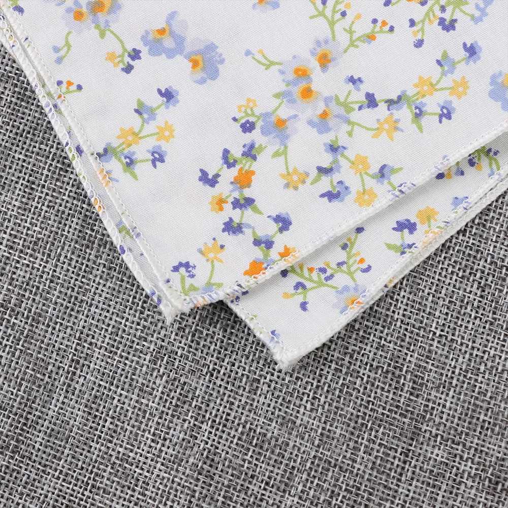 Advanced brand silk Kerchief mens floral print formal party pocket square handle set W240921
