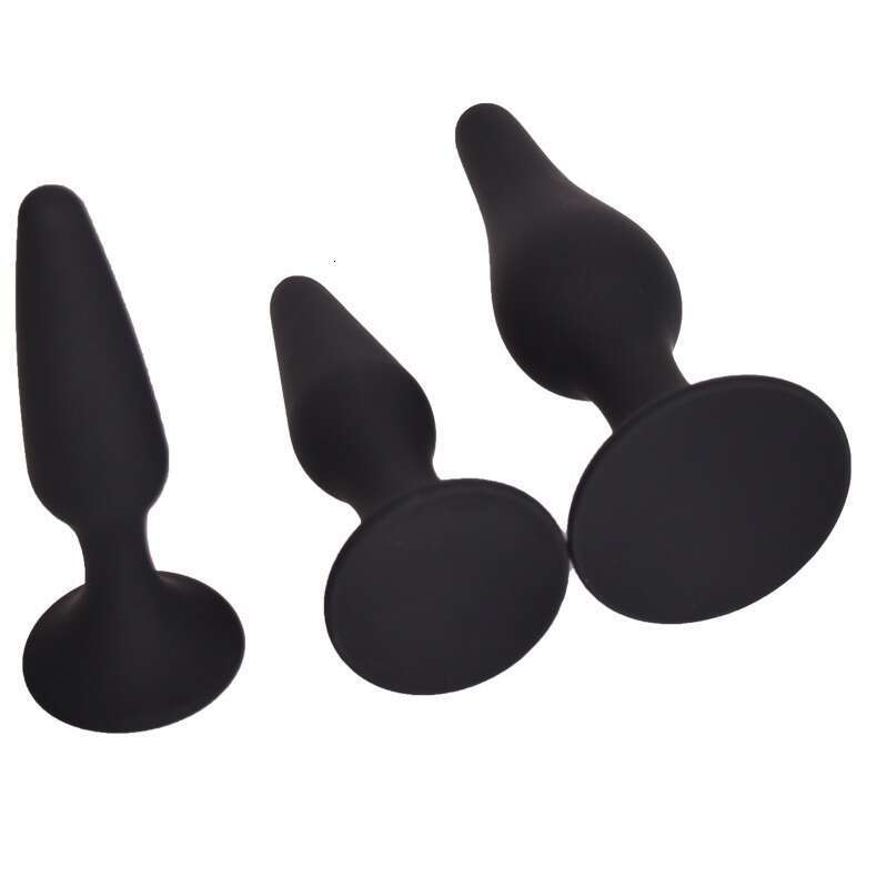 Suction cup anal plug three piece set of masturbation equipment 3pcs in a set anal plug but sex toy