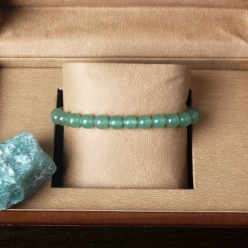 Original Natural Green Aventurine Beaded Bracelets Women Aventurine Jades Quartz Mala Beads Bracelet Meditation Healing JewelryX240921