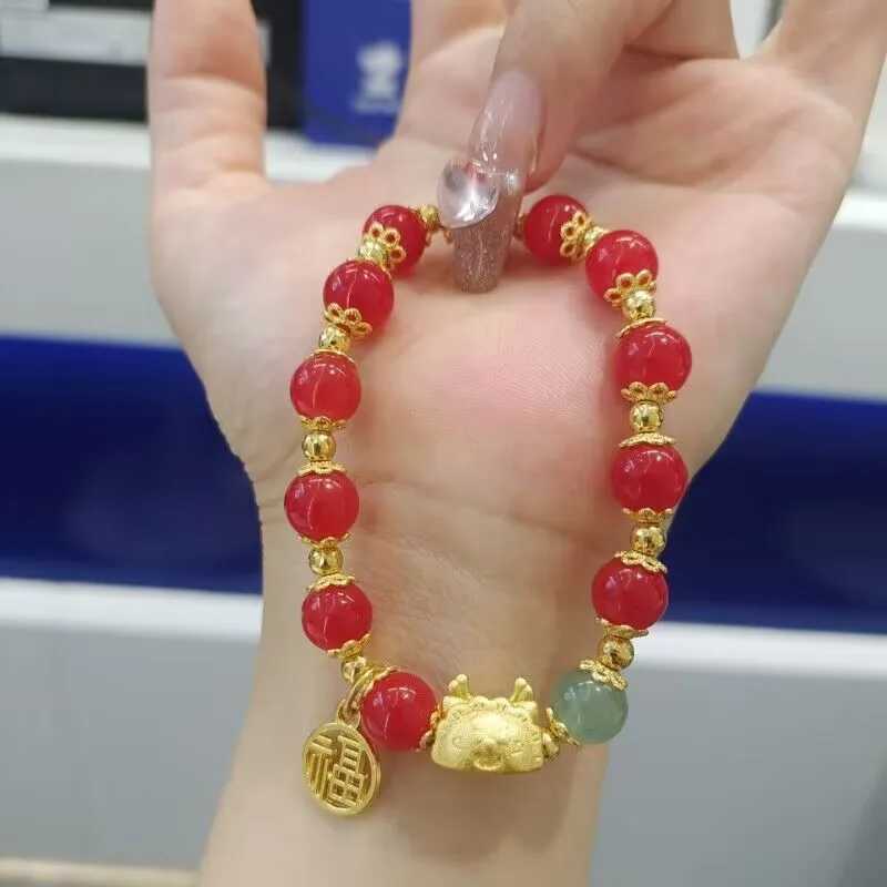2024 Chinese Style Zodiac Dragon Bracelet For Women Men Brings Wealth Health and Good Luck Red Beaded Couple Bracelet Jewelry GiX240921
