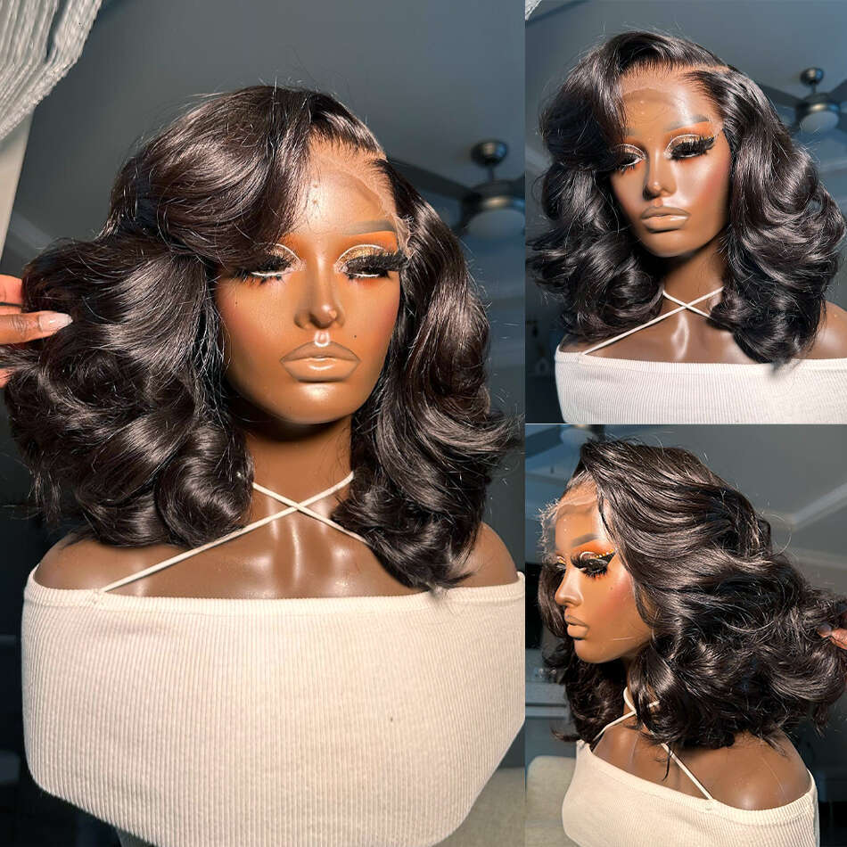 Body Wave Short Bob 13x4 Front Human Hair 250% 13x6 HD Lace Frontal Wigs For Women Brazilian 5x5 Closure Wig