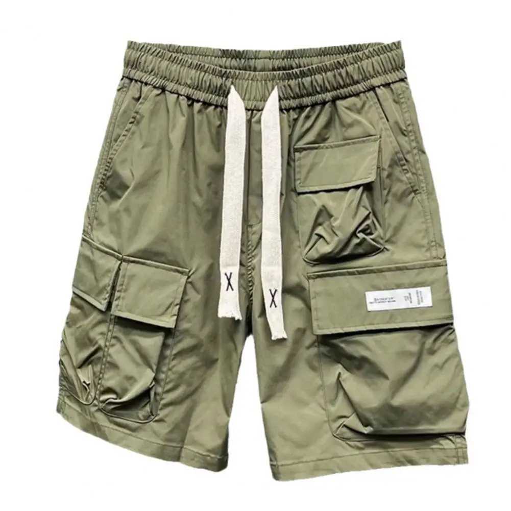 Fitness Running Shorts Mens Quick-drying Cargo Shorts with Elastic Waist Multi-pockets for Fitness Running Men Cargo ShortsX240921