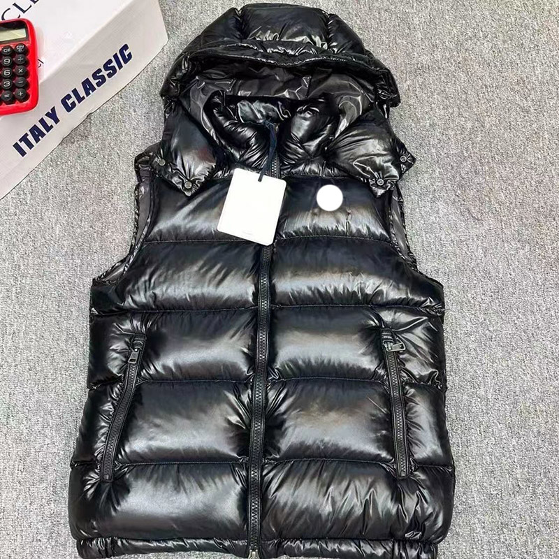Designer Down Vest Embroidery Patch NFC Removable hood Mens Vests Women gilet maglia White Duck Down Puffer Jacket Waterproof Quick Drying Size 1-6